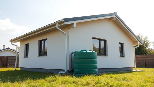 Model A Prefabrik Ev İçin Yağmur Suyu Toplama Sistemi Kurulumu