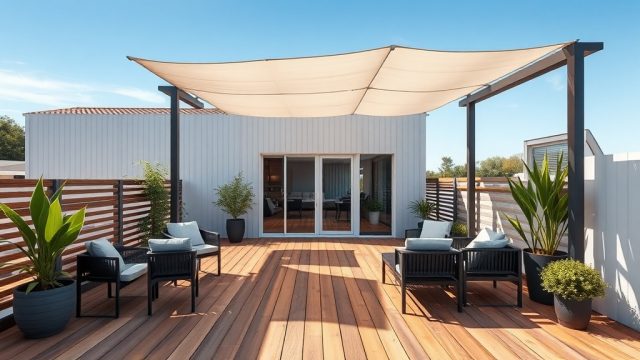 Model B Prefabrik Ev İçin Teras Tasarımı ve Dekorasyonu