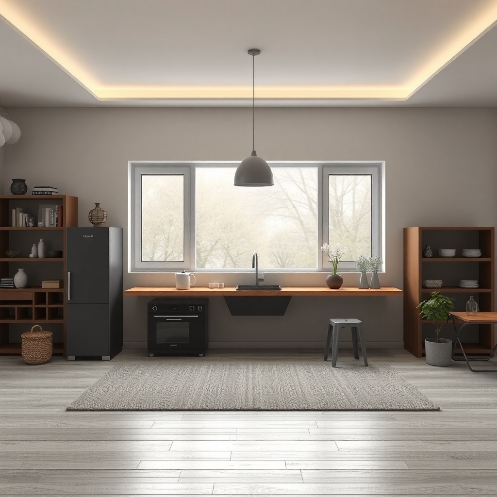 <photorealistic photo of bir Model B prefabrik evin yanında döşenmiş su boruları ve küçük