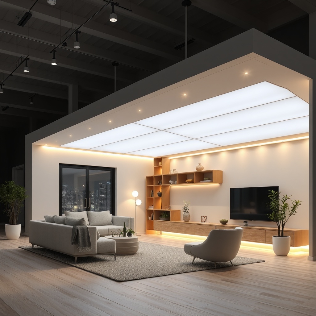 Model B prefabrik evin bir oturma odasında
